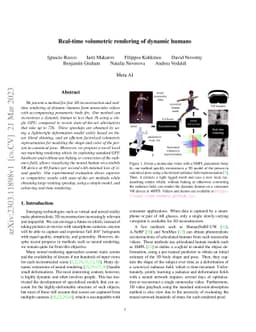Real-time volumetric rendering of dynamic humans