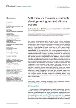 Soft robotics towards sustainable development goals and climate actions