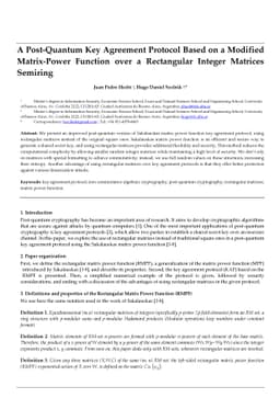 A Post Quantum Key Agreement Protocol Based on a Modified Matrix Power
  Function over a Rectangular Matrices Semiring