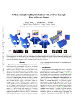 NeAT: Learning Neural Implicit Surfaces with Arbitrary Topologies from
  Multi-view Images