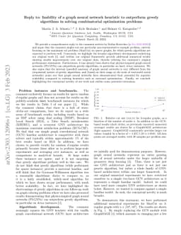 Reply to: Inability of a graph neural network heuristic to outperform
  greedy algorithms in solving combinatorial optimization problems