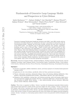 Fundamentals of Generative Large Language Models and Perspectives in
  Cyber-Defense