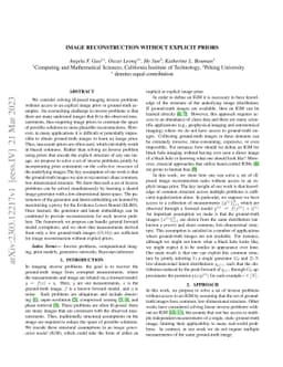 Image Reconstruction without Explicit Priors