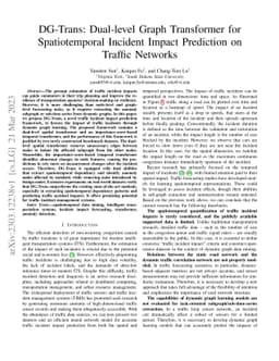 DG-Trans: Dual-level Graph Transformer for Spatiotemporal Incident
  Impact Prediction on Traffic Networks