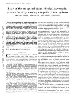 State-of-the-art optical-based physical adversarial attacks for deep
  learning computer vision systems