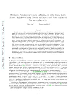 Stochastic Nonsmooth Convex Optimization with Heavy-Tailed Noises:
  High-Probability Bound, In-Expectation Rate and Initial Distance Adaptation