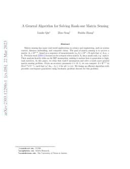 A General Algorithm for Solving Rank-one Matrix Sensing