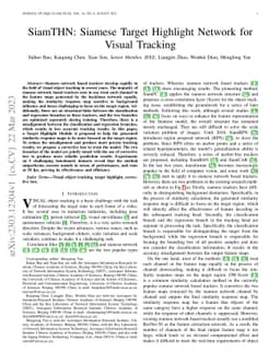 SiamTHN: Siamese Target Highlight Network for Visual Tracking