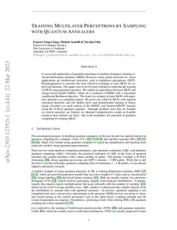 Training Multilayer Perceptrons by Sampling with Quantum Annealers