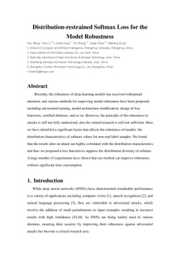 Distribution-restrained Softmax Loss for the Model Robustness