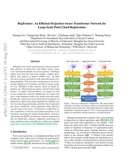 RegFormer: An Efficient Projection-Aware Transformer Network for
  Large-Scale Point Cloud Registration