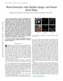 Road Extraction with Satellite Images and Partial Road Maps