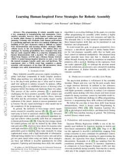 Learning Human-Inspired Force Strategies for Robotic Assembly
