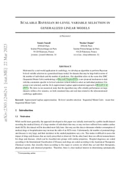 Scalable Bayesian bi-level variable selection in generalized linear
  models