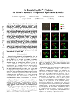 On Domain-Specific Pre-Training for Effective Semantic Perception in
  Agricultural Robotics