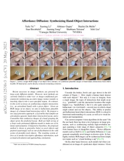 Affordance Diffusion: Synthesizing Hand-Object Interactions