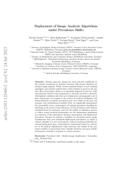 Deployment of Image Analysis Algorithms under Prevalence Shifts