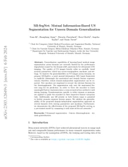 MI-SegNet: Mutual Information-Based US Segmentation for Unseen Domain
  Generalization