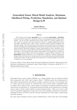 Generalised Linear Mixed Model Specification, Analysis, Fitting, and
  Optimal Design in R with the glmmr Packages