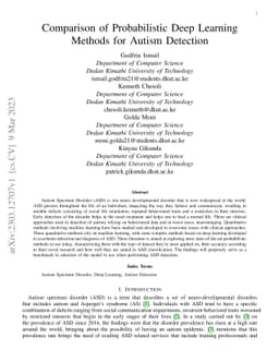 Comparison of Probabilistic Deep Learning Methods for Autism Detection