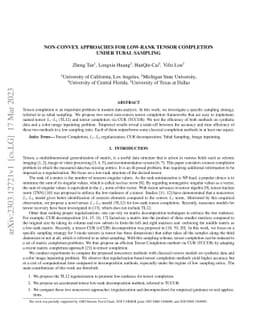 Non-convex approaches for low-rank tensor completion under tubal
  sampling
