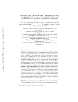 Toward Data-Driven Glare Classification and Prediction for Marine
  Megafauna Survey