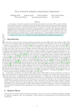 Area of interest adaption using feature importance