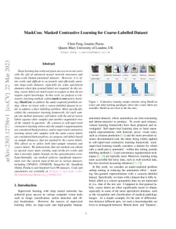 MaskCon: Masked Contrastive Learning for Coarse-Labelled Dataset