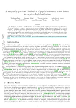 A temporally quantized distribution of pupil diameters as a new feature
  for cognitive load classification