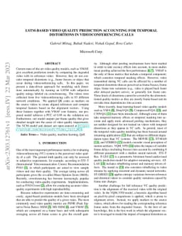 LSTM-based Video Quality Prediction Accounting for Temporal Distortions
  in Videoconferencing Calls