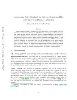Matryoshka Policy Gradient for Entropy-Regularized RL: Convergence and
  Global Optimality