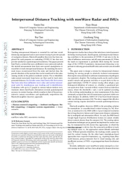 Interpersonal Distance Tracking with mmWave Radar and IMUs