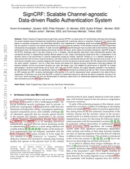 SignCRF: Scalable Channel-agnostic Data-driven Radio Authentication
  System