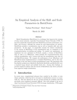 An Empirical Analysis of the Shift and Scale Parameters in BatchNorm