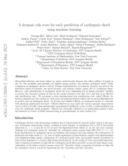 A dynamic risk score for early prediction of cardiogenic shock using
  machine learning