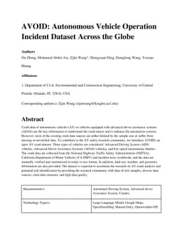 AVOID: Autonomous Vehicle Operation Incident Dataset Across the Globe