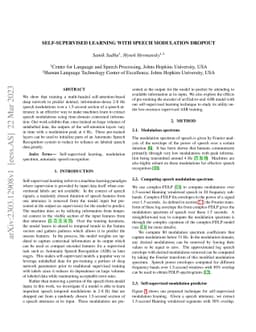 Self-supervised Learning with Speech Modulation Dropout