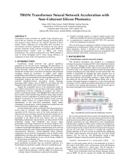 TRON: Transformer Neural Network Acceleration with Non-Coherent Silicon
  Photonics