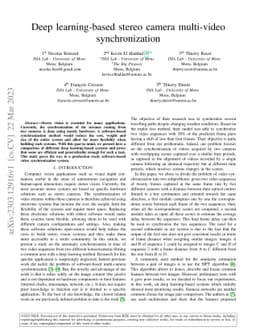Deep learning-based stereo camera multi-video synchronization