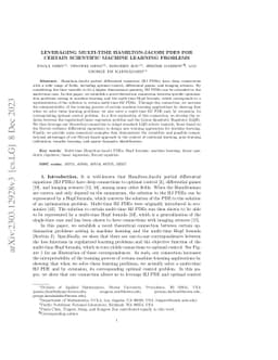 Leveraging Multi-time Hamilton-Jacobi PDEs for Certain Scientific
  Machine Learning Problems