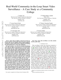 Real-World Community-in-the-Loop Smart Video Surveillance -- A Case
  Study at a Community College