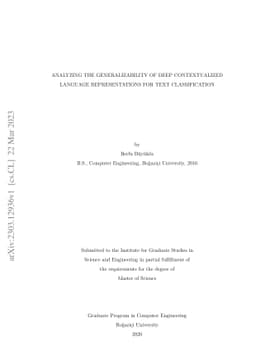 Analyzing the Generalizability of Deep Contextualized Language
  Representations For Text Classification