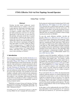 FTSO: Effective NAS via First Topology Second Operator