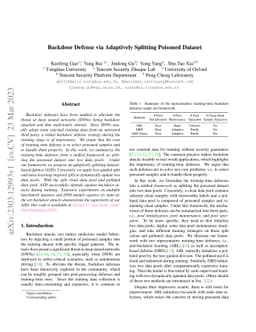 Backdoor Defense via Adaptively Splitting Poisoned Dataset