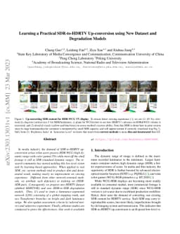 Learning a Practical SDR-to-HDRTV Up-conversion using New Dataset and
  Degradation Models