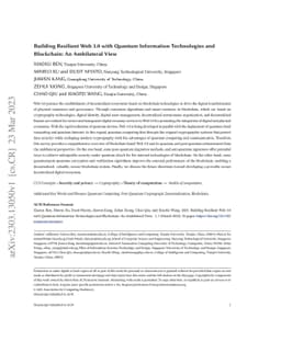 Building Resilient Web 3.0 with Quantum Information Technologies and
  Blockchain: An Ambilateral View