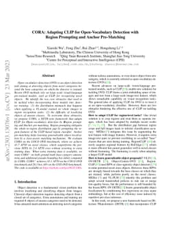 CORA: Adapting CLIP for Open-Vocabulary Detection with Region Prompting
  and Anchor Pre-Matching