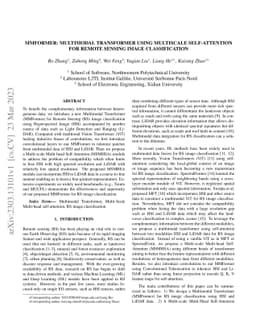 MMFormer: Multimodal Transformer Using Multiscale Self-Attention for
  Remote Sensing Image Classification
