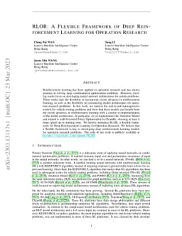 RLOR: A Flexible Framework of Deep Reinforcement Learning for Operation
  Research