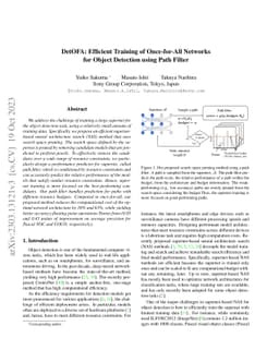 DetOFA: Efficient Training of Once-for-All Networks for Object Detection
  Using Path Filter